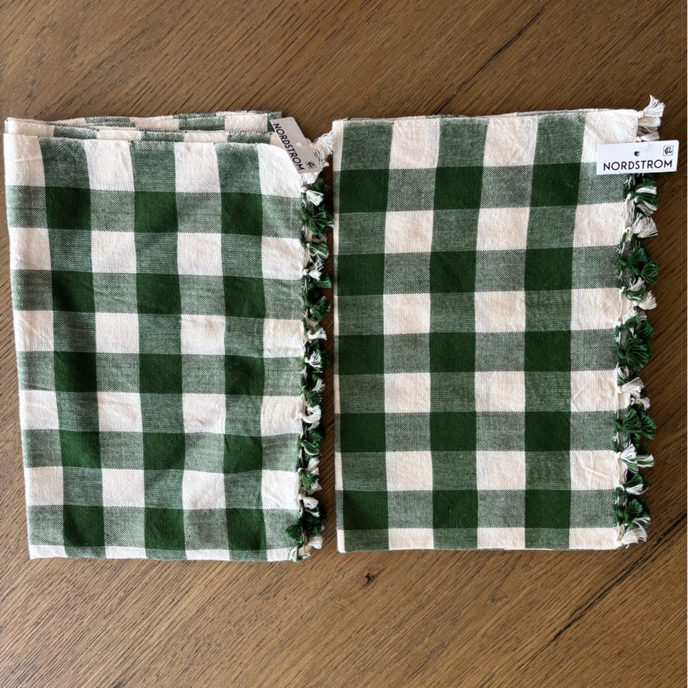 2 HTH Heather Taylor Home Plaid Tea Towels